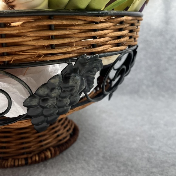 Faux Silk Vegetable Lot with Wicker Metal Basket Centerpiece Farmhouse Playhouse - Picture 14 of 16